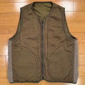 VISVIM Iris Liner Vest 19SS Mud Dyed Khaki Made in Japan Size 1